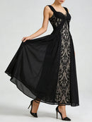 Spliced Lace Sexy Long Dresses