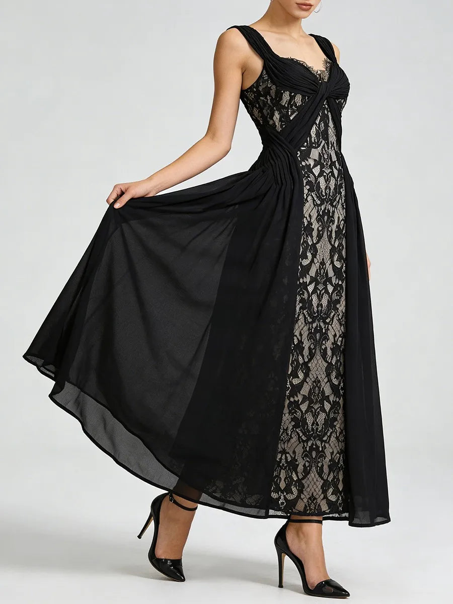 Spliced Lace Sexy Long Dresses