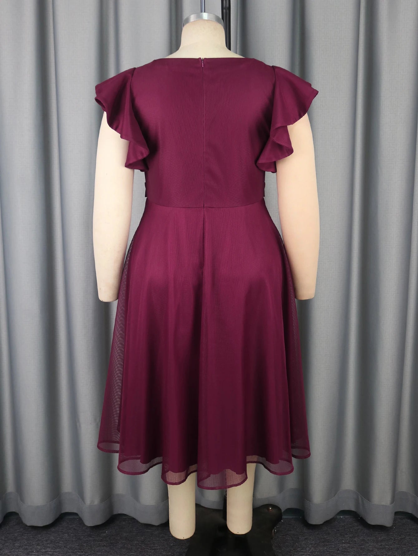 Plus Size Elegant A Line Midi Dress