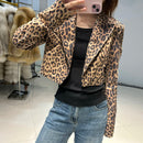 Real Leather Jacket Leopard Print Jacket