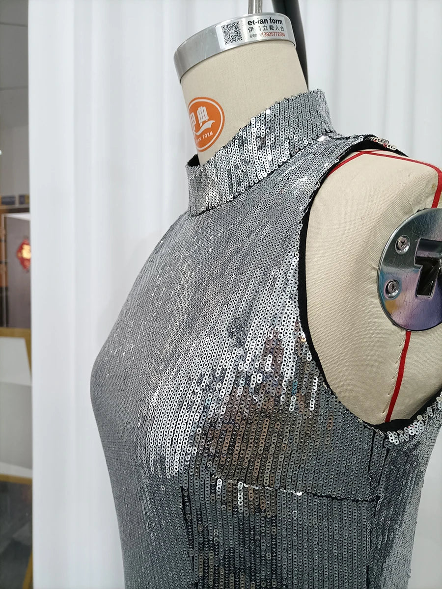 Spliced Sequins Dresses