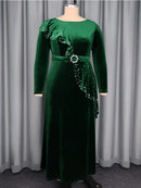 Plus Size Peplum Dress with Belt