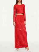 Beaded Two Piece Dress Set