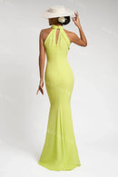 Halter Floral Appliqués Dresses