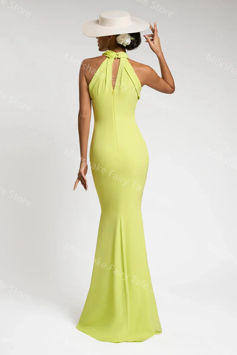 Halter Floral Appliqués Dresses