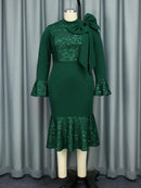 Winter Green Christmas Party Dress