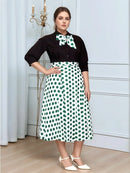 Plus Size Two Piece Polka Dot Set