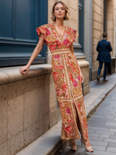 Color block Printing Dress