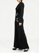 Solid Slimming Spliced Beading  Jumpsuits