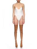 Solid Spliced Mesh Slimming Jumpsuit