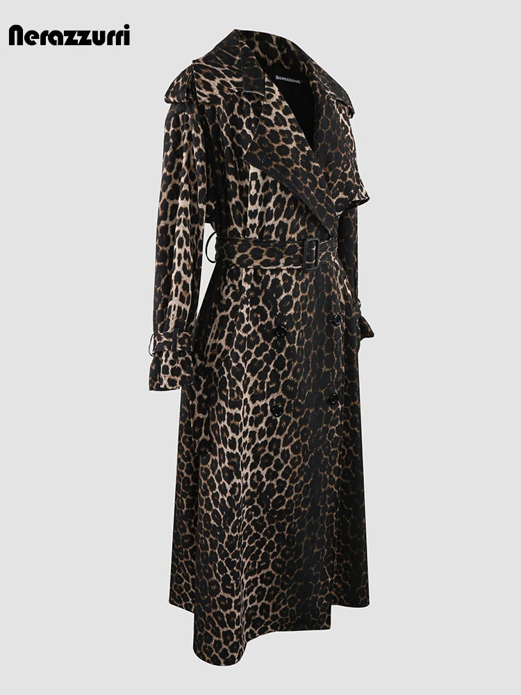 Extra Long Oversized Leopard Print Coat