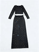 Beaded Two Piece Dress Set