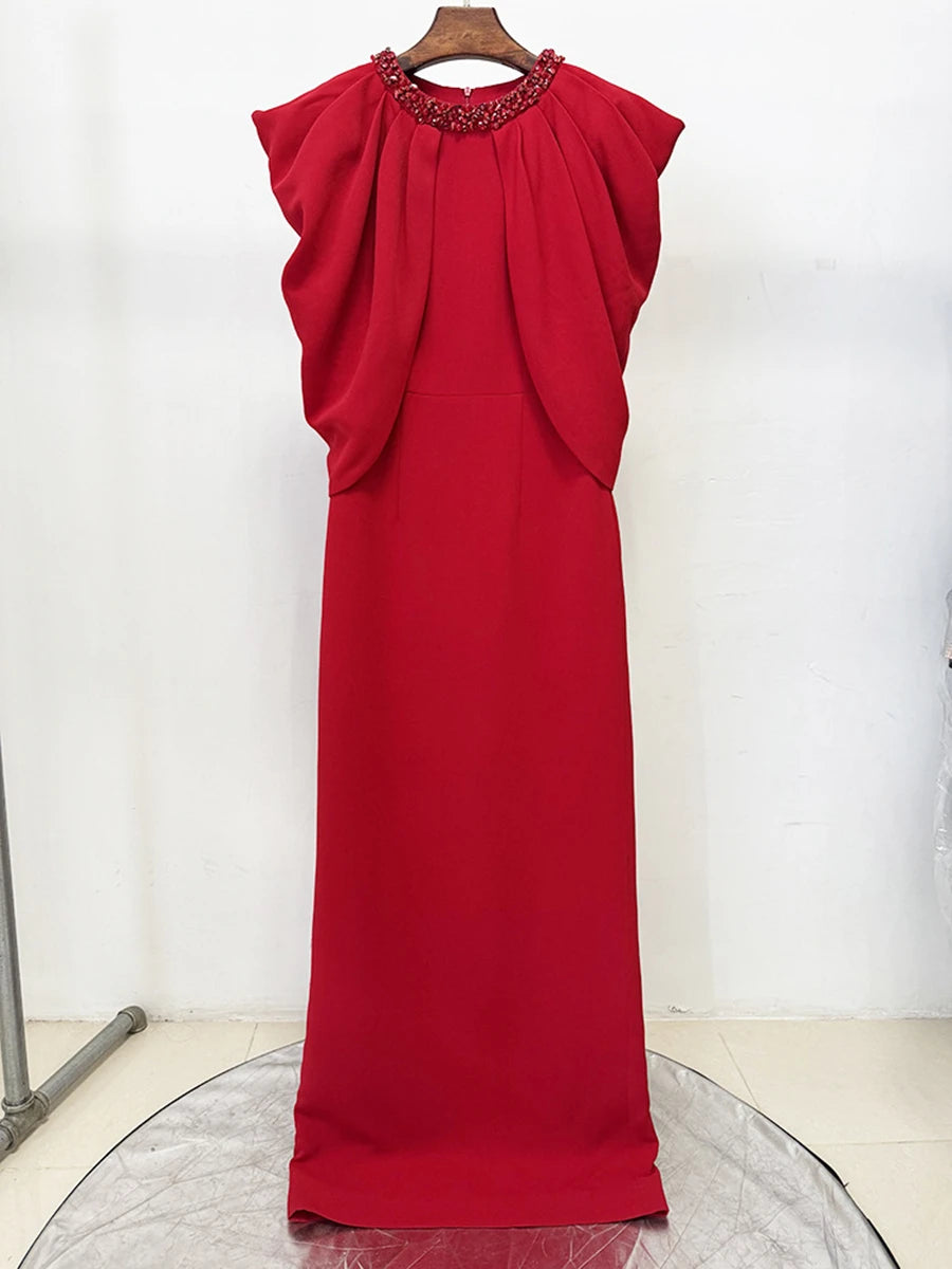 Bead Slimming Long Dress