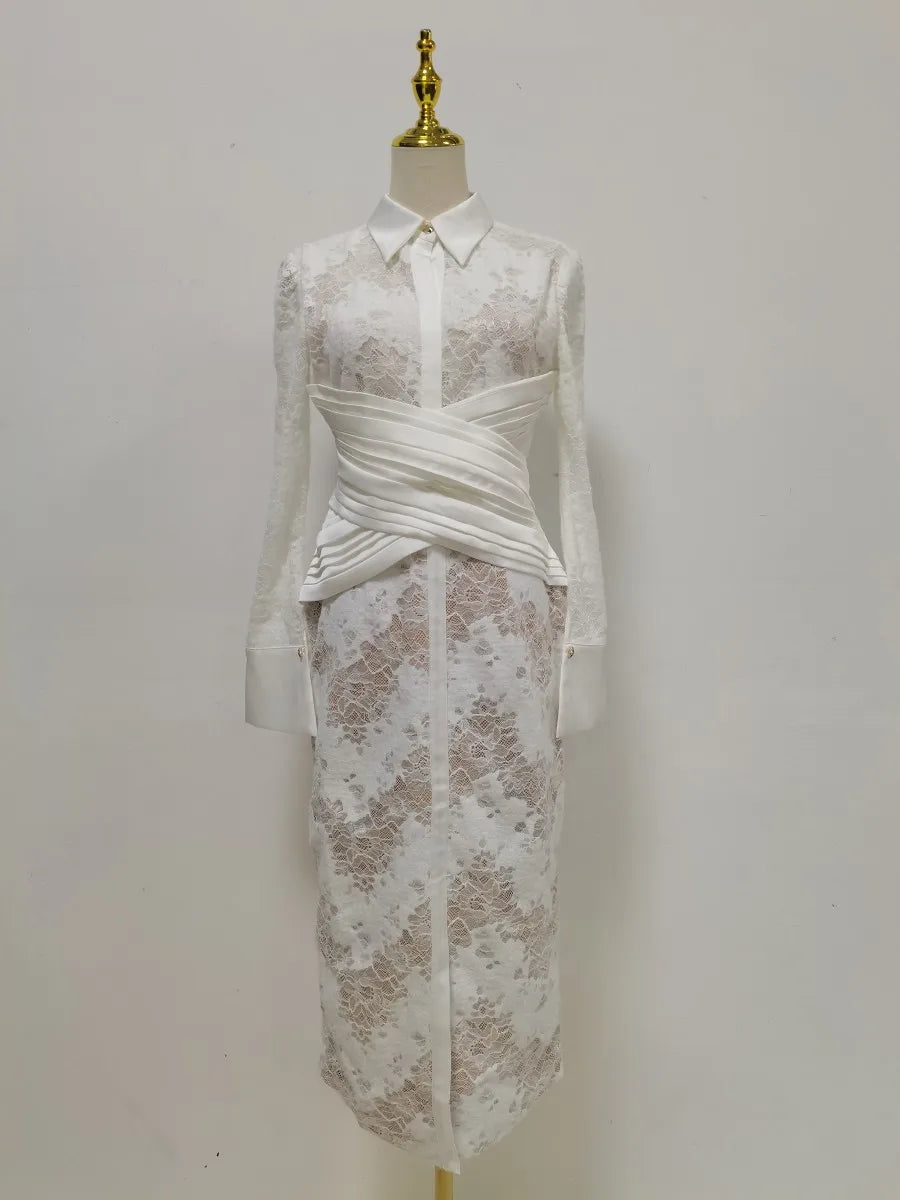 Spliced Lace Dresses