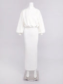 Round Neck Elastic Waist Dress