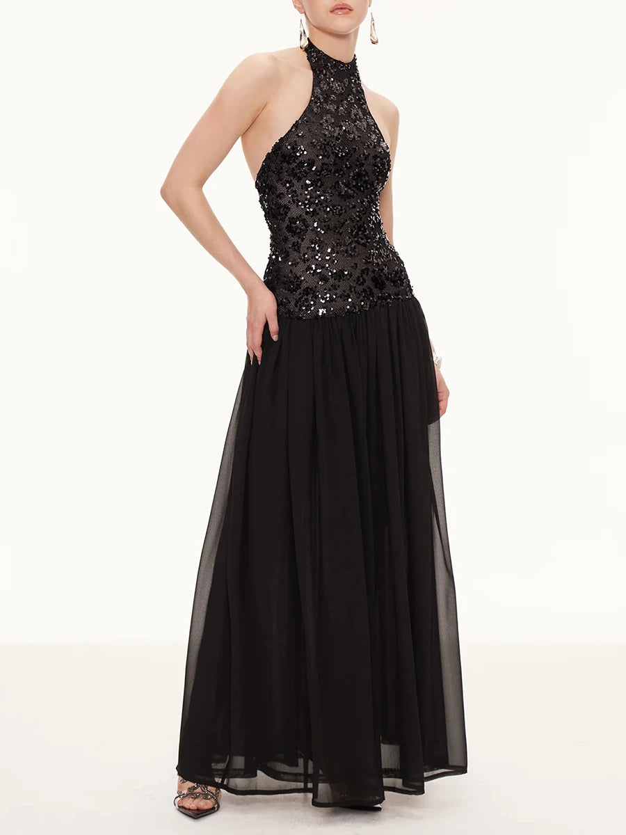 Sequins and Halter Dress