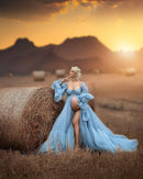 Pretty Blue Maternity Dress