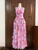 Hit Color Printing Spliced Dress