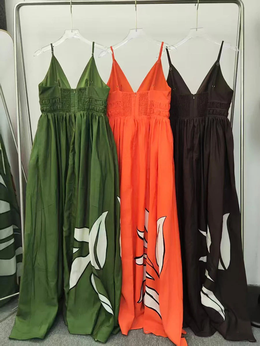 Printing Loose Spliced Dresses