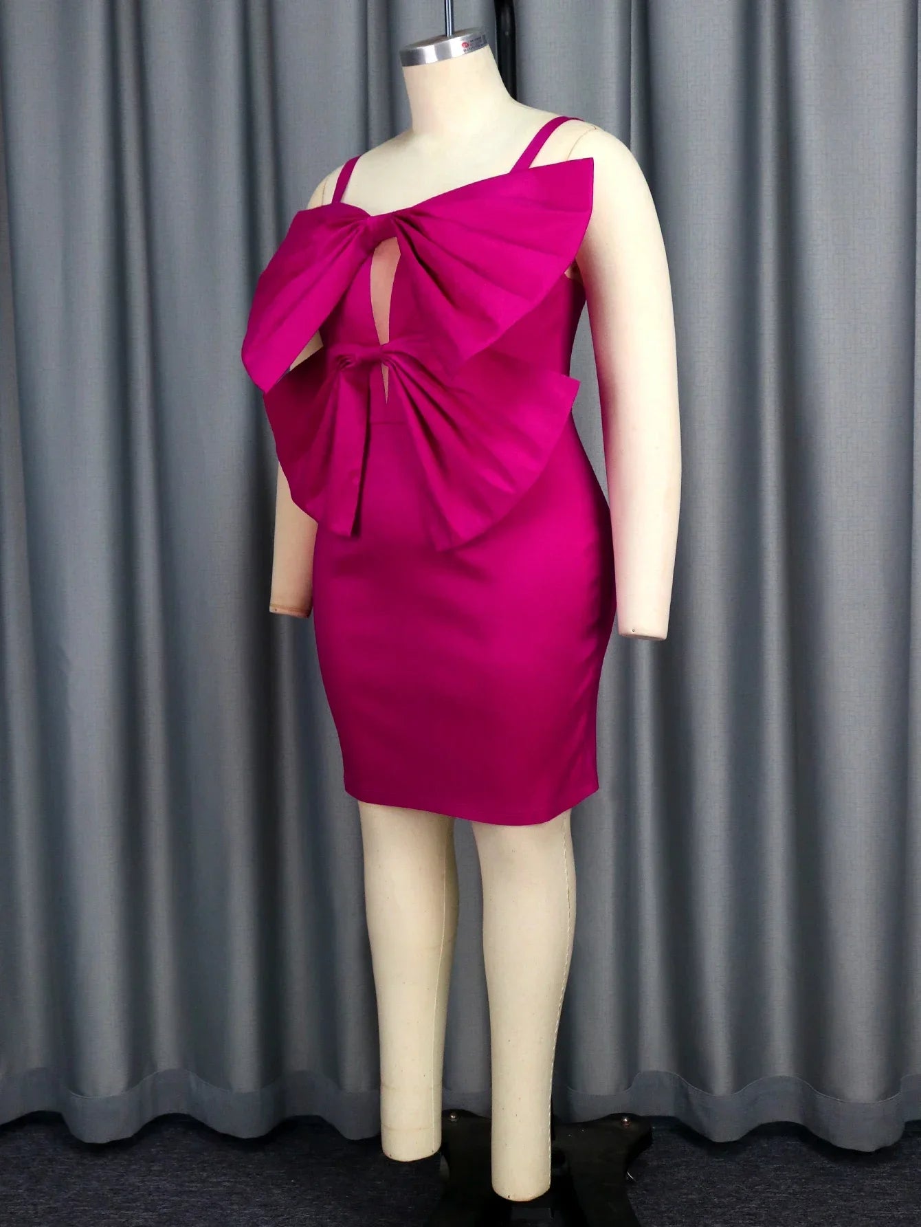 Plus Size Shiny Fuchsia Dress