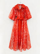 Loose Spliced Lace Up Dresses