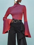 Hit Color Spliced Striped Fashion Sweaters