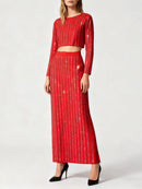 Beaded Two Piece Dress Set