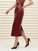 Red Metal Ring Long Skirts