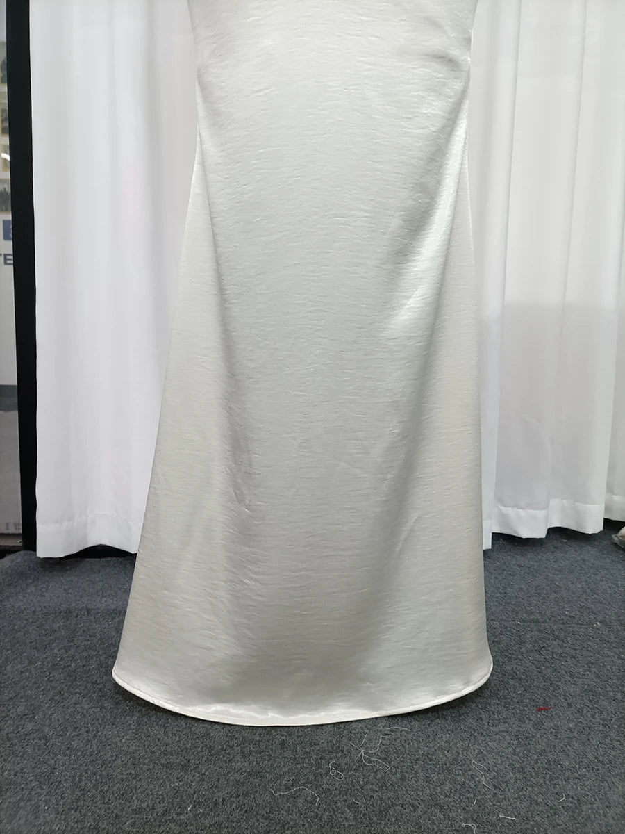 Solid Spliced Pleated Dresses