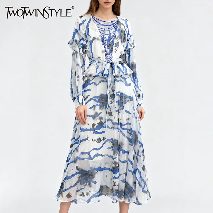 Hit Color Spliced Striped Dresses