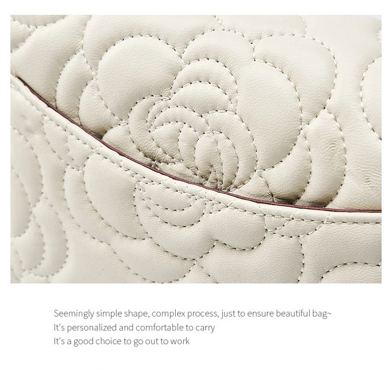 Camellia Pattern Chain Crossbody Bags