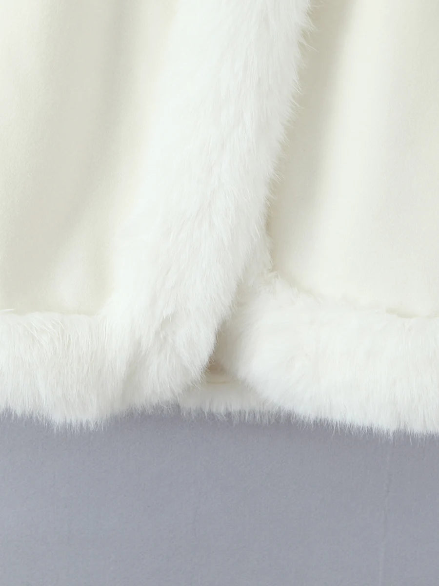 Solid Loose Spliced Fluff Elegant Jackets