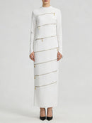 Solid Spliced Zippers Design Sense Dresses