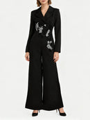 Solid Slimming Spliced Beading  Jumpsuits