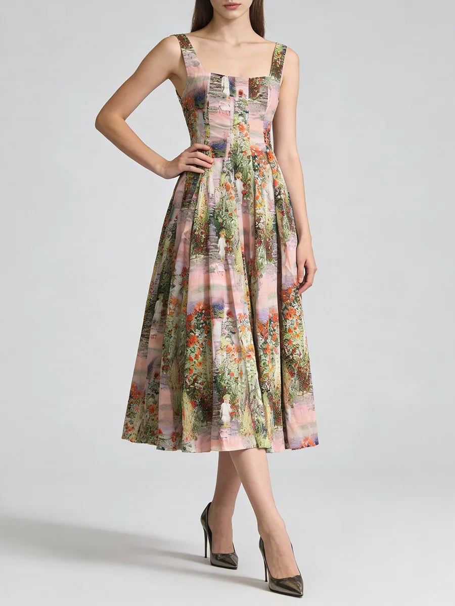 Printing Vintage Long Dresses