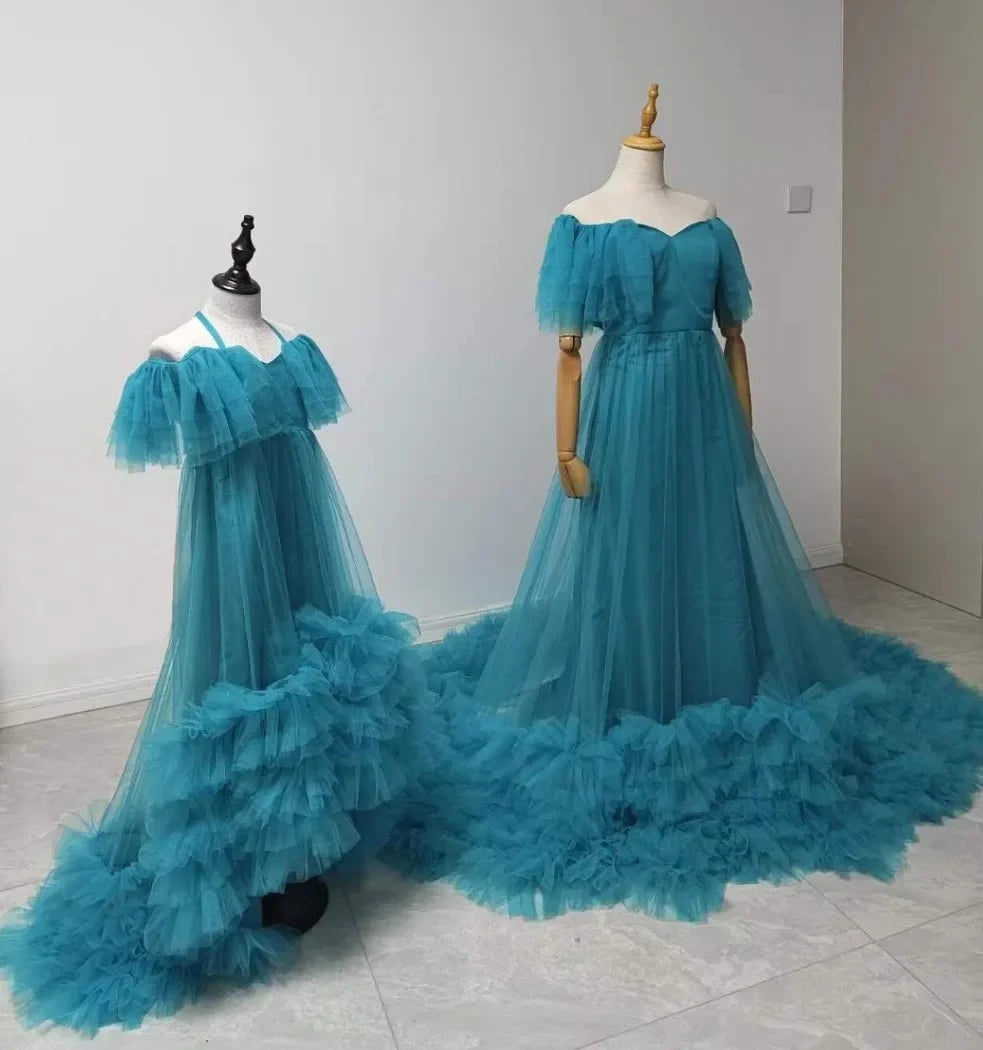 Tulle Gown Mother and Daughter Matching Dresses