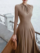 Round neck Folds Dress
