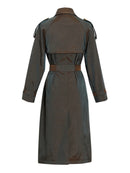 Color Spliced Buttons Temperament Trench Coat