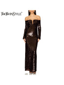 Solid Hollow Out Slimming Dress