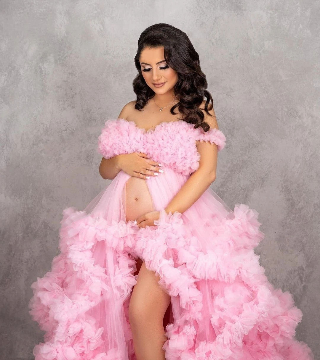 Extra Puffy Ruffled Tulle Maternity Dresses