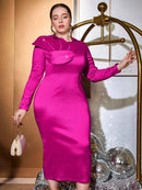 Rose Shiny Sheath Dress