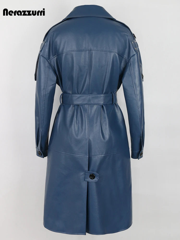 Back Slit Sashes Double Breasted Luxury Raincoat