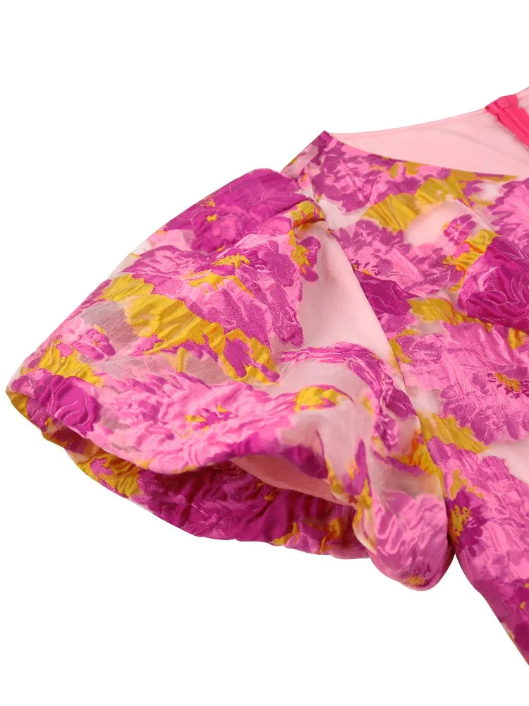 Plus Size A Line Midi Jacquard Dress