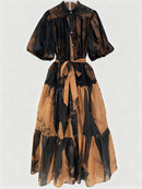 Lace Half Sleeves Patchwork Dress