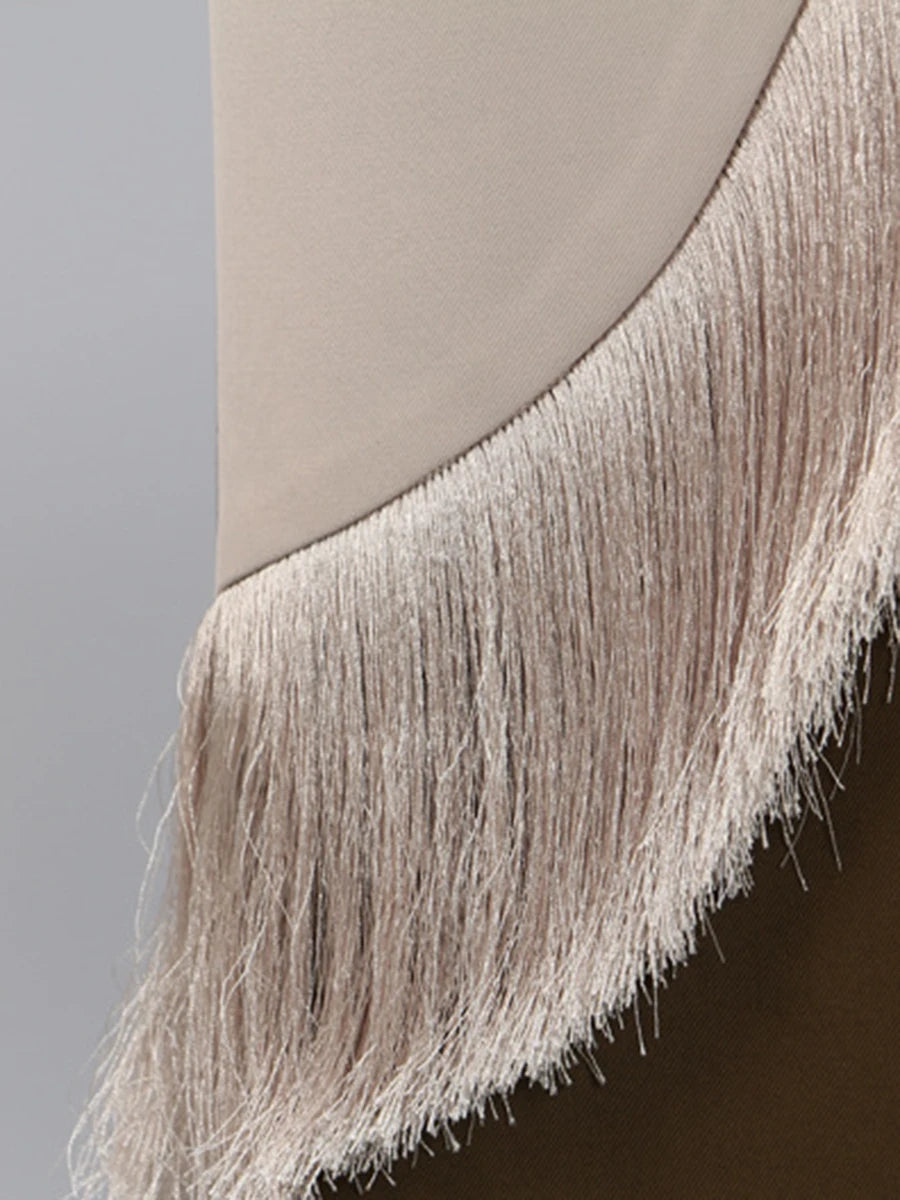 Hit Color Loose Tassels Coats