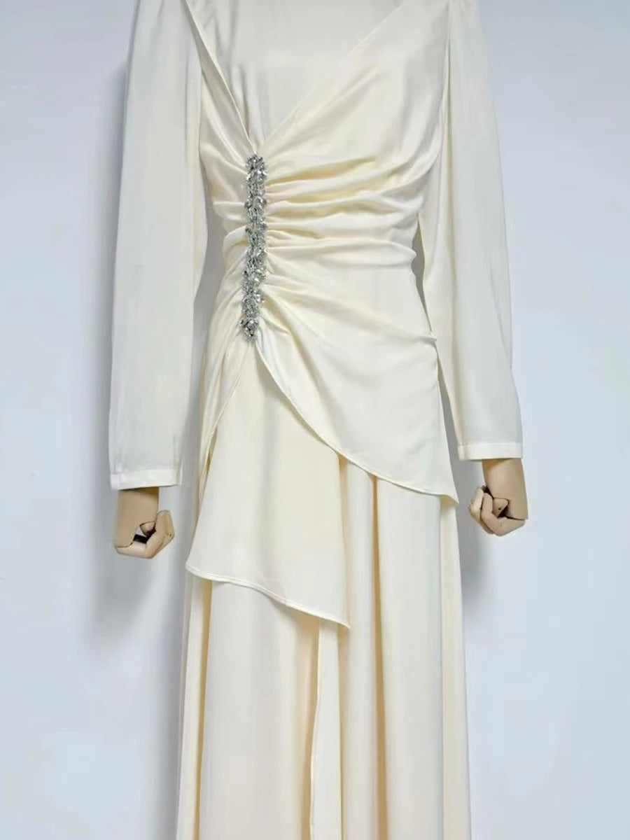 Slimming Spliced Bead Dresse