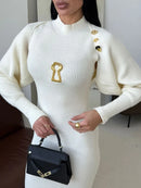 Spliced Sequined Knit Two Piece Sets