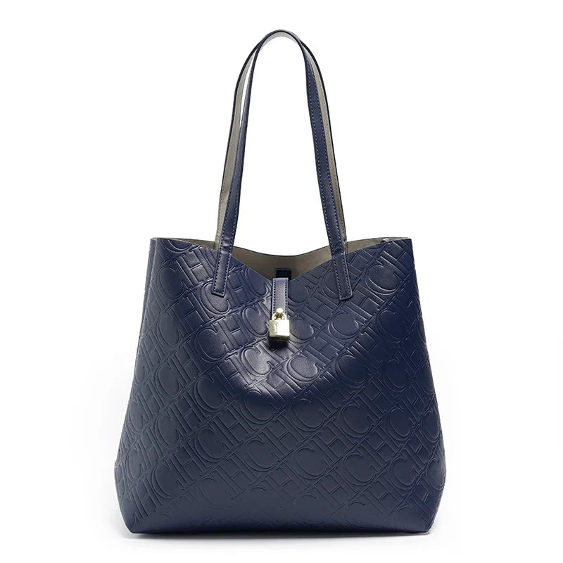 Letter Embossed Design Handbag