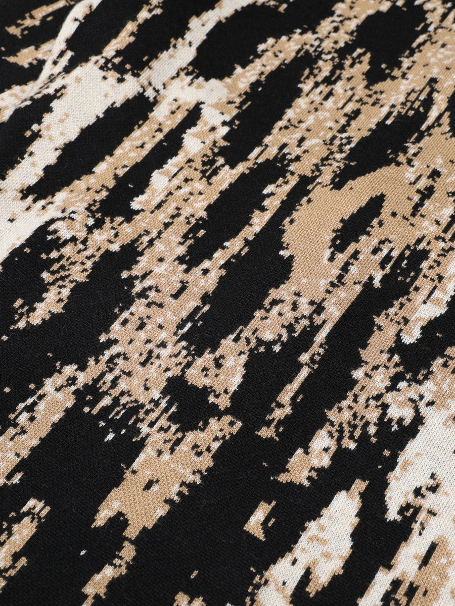 Leopard Zipper Fashion Dresses