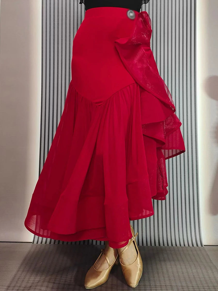 Spliced Ruffles Folds Skirt